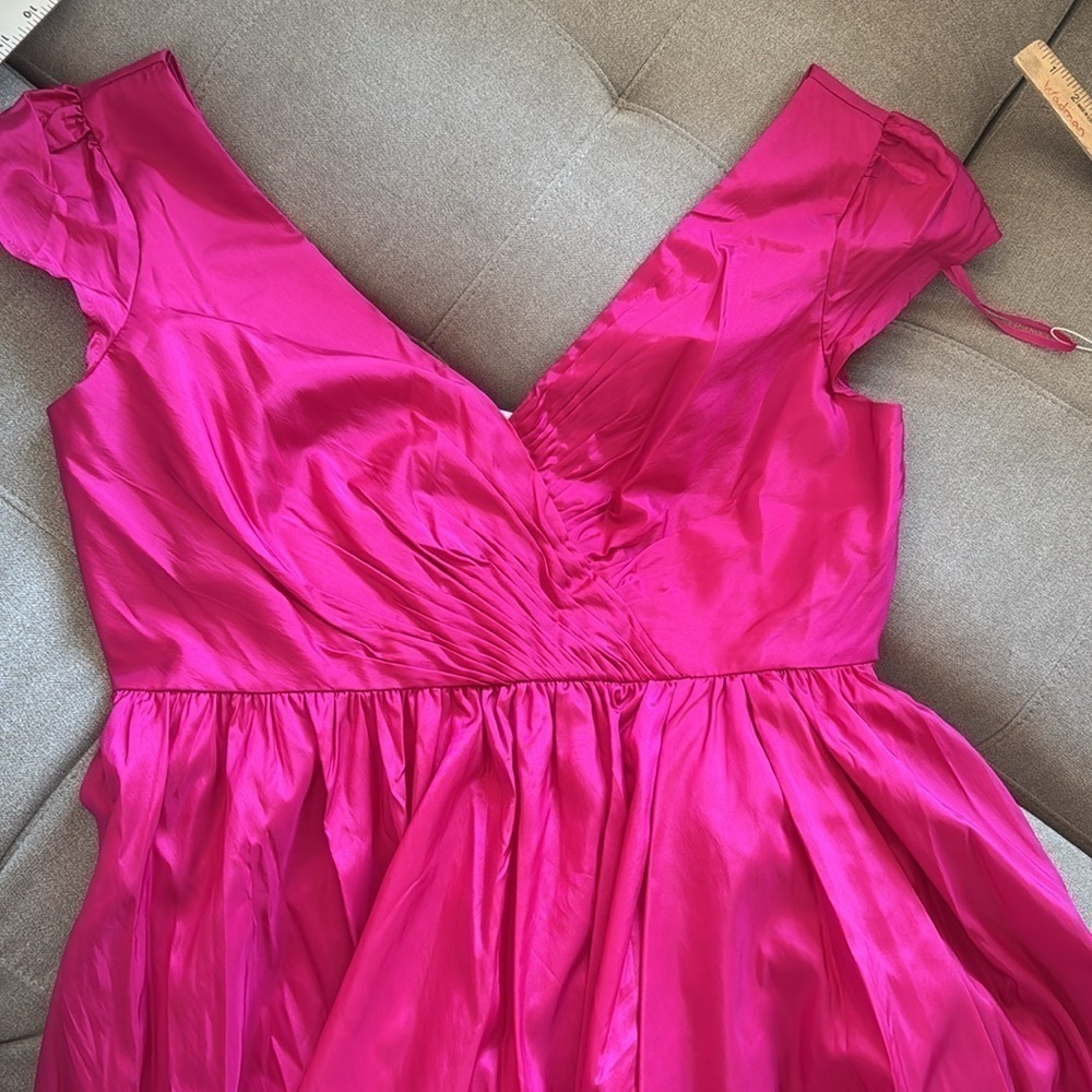 Mac Duggal Long Plus-Size Formal Dress 68525 sz 16W pink ruffle layered gown NWT - Picture 7 of 16